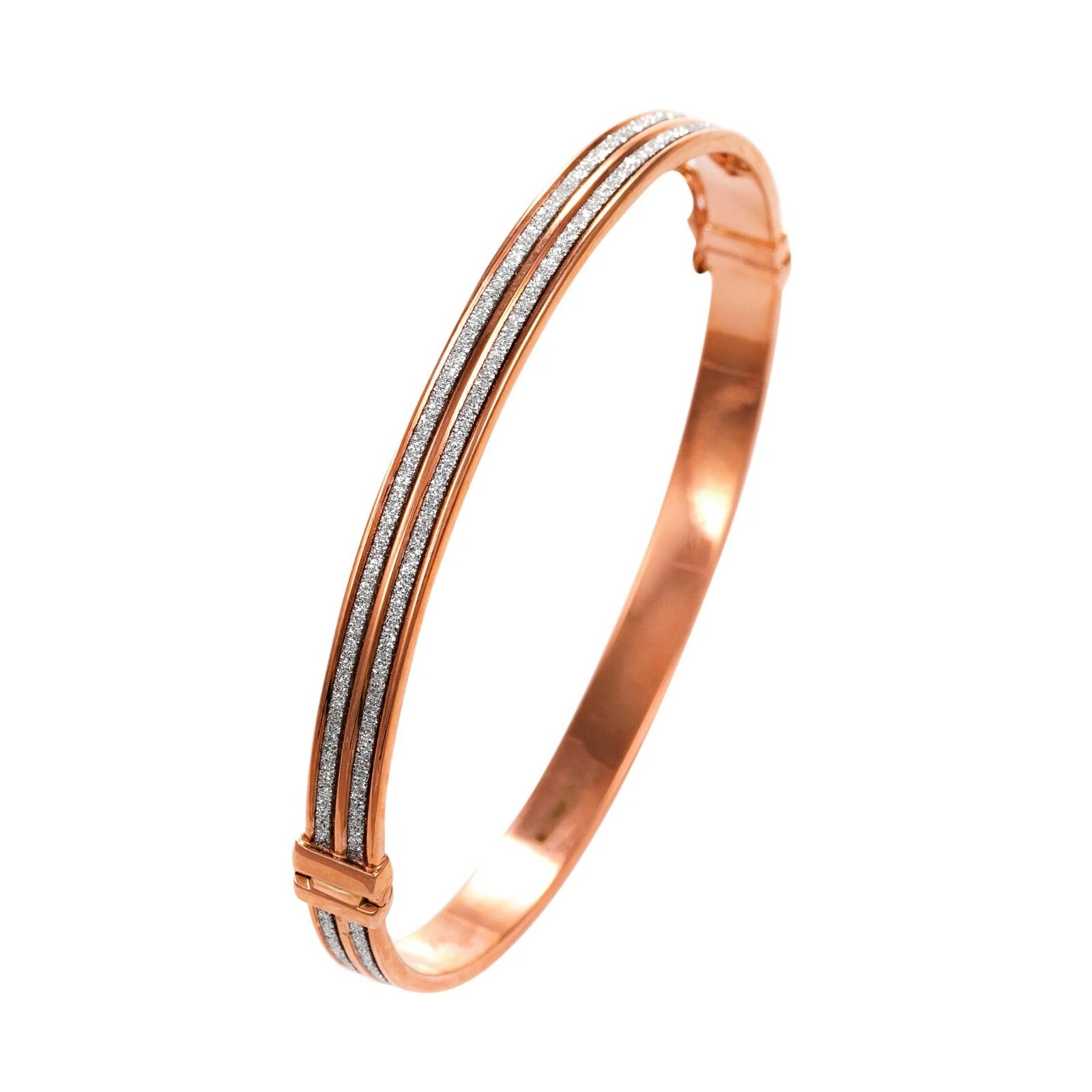 VALENTINO Bracciale con cerniera oro glitter 9 carati rosa ovale 6 mm