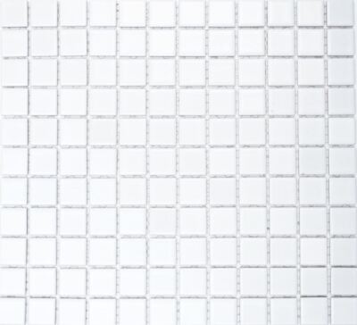 Mosaikfliese Keramik Weiß Matt Schwimmbad Bad WC Küche  | 18-0111_f | 10 Matten