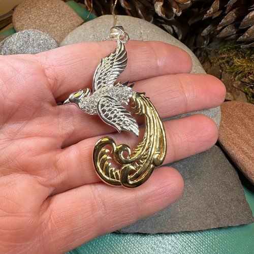 Keltischer Phoenix Halskette Sterlingsilber Mythos Vogel Anhänger 925 mit kostenloser kette - Bild 6 von 10