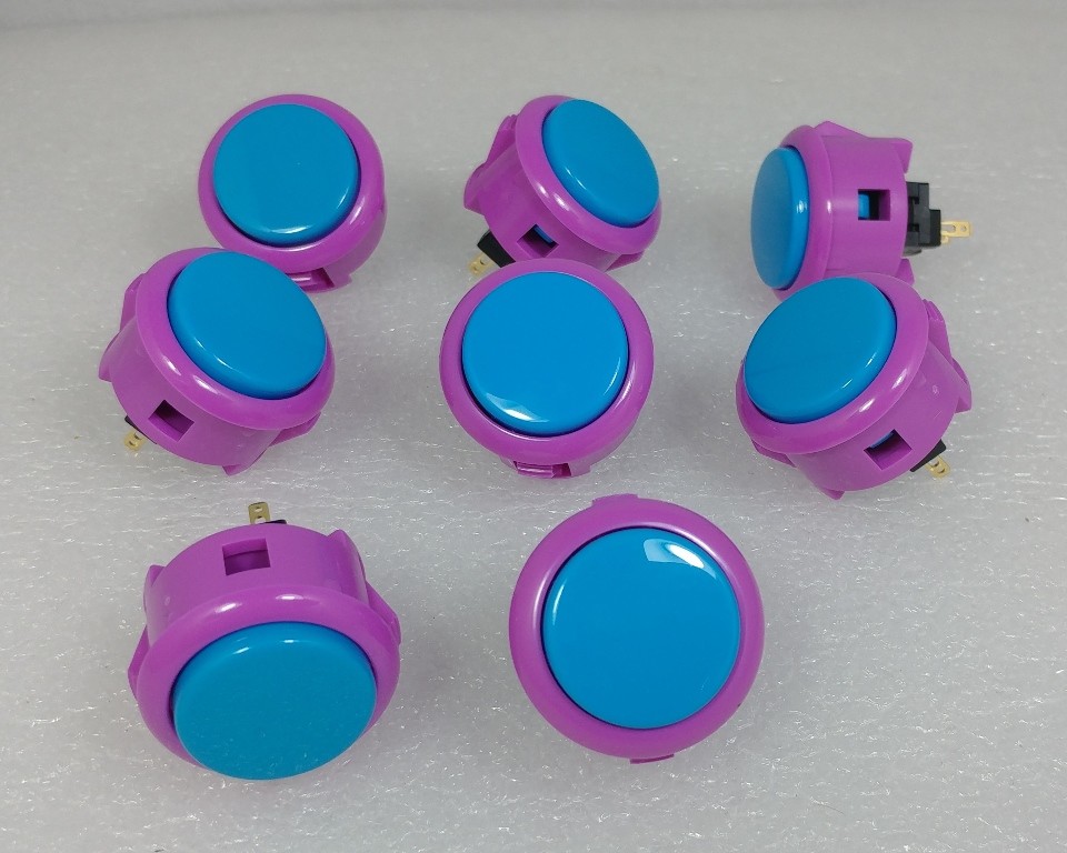 omoc8 vuvuプラチナブブ 3点セット Japan Sanwa Mix Buttons Violet Blue x 8 pcs Video Game