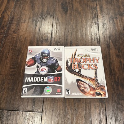 Cabela's Trophy Bucks (Nintendo Wii, 2008) and Madden 07 for Wii GUC check pics