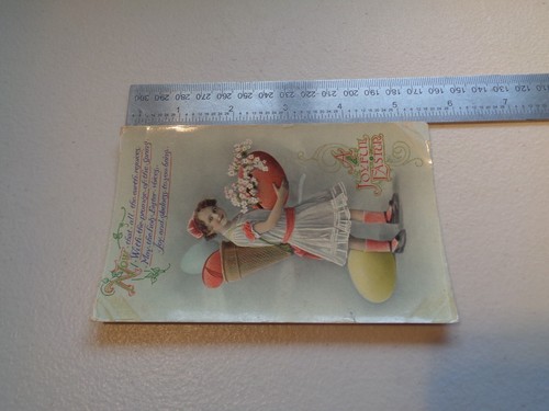 Early 1900s EASTER Post card.Wildt & Kray.Child with EGG.Used. - Picture 21 of 24