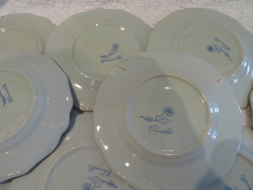 9 assiettes à dessert faience Charolles Artistique Molin pottery dessert plates - Picture 10 of 10