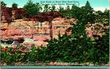 Lake of the Ozarks MO High Bluffs Horse Shoe Bend Postcard Unused (31822)