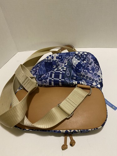 Lily Bloom “Green Living” Blue Denim Look BackPack with many pockets. NWOT - Picture 9 of 9