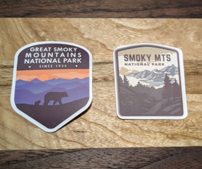 A set of Two (2) Smokey Mountains National Park Sticker Decal 3''