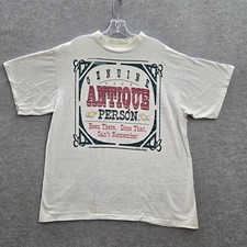 VINTAGE Laid Back Men Shirt XL Gray Single Stitch Antique Person 90s USA READ