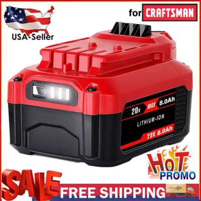 For Craftsman 8.0Ah 20 Volt 20V Max V20 Li-Ion Battery CMCB206 CMCB204 CMCB202