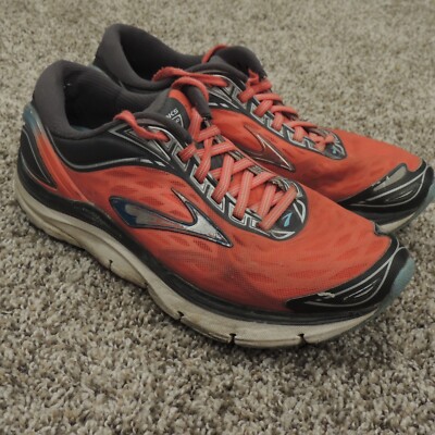 Brooks Transcend Running Shoes Womens Pink Gray Lace Up