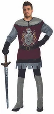 NEW MENS M REGAL KNIGHT CRUSADER  MEDIEVAL COSTUME, SWORD  & BOOT TOPPERS 