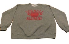 Vtg. Cornel University Big Red Football Alumni XL Gray Sweatshirt Made in USA