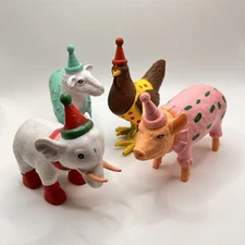 Ankyo Party Animals Sheep Pig Rooster Elephant Figures Cake Topper Toys