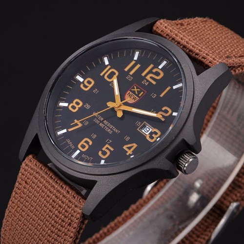 Fashion Mens Date Military Sports Stainless Steel Analog Quartz Army Wrist Watch - Picture 15 of 17