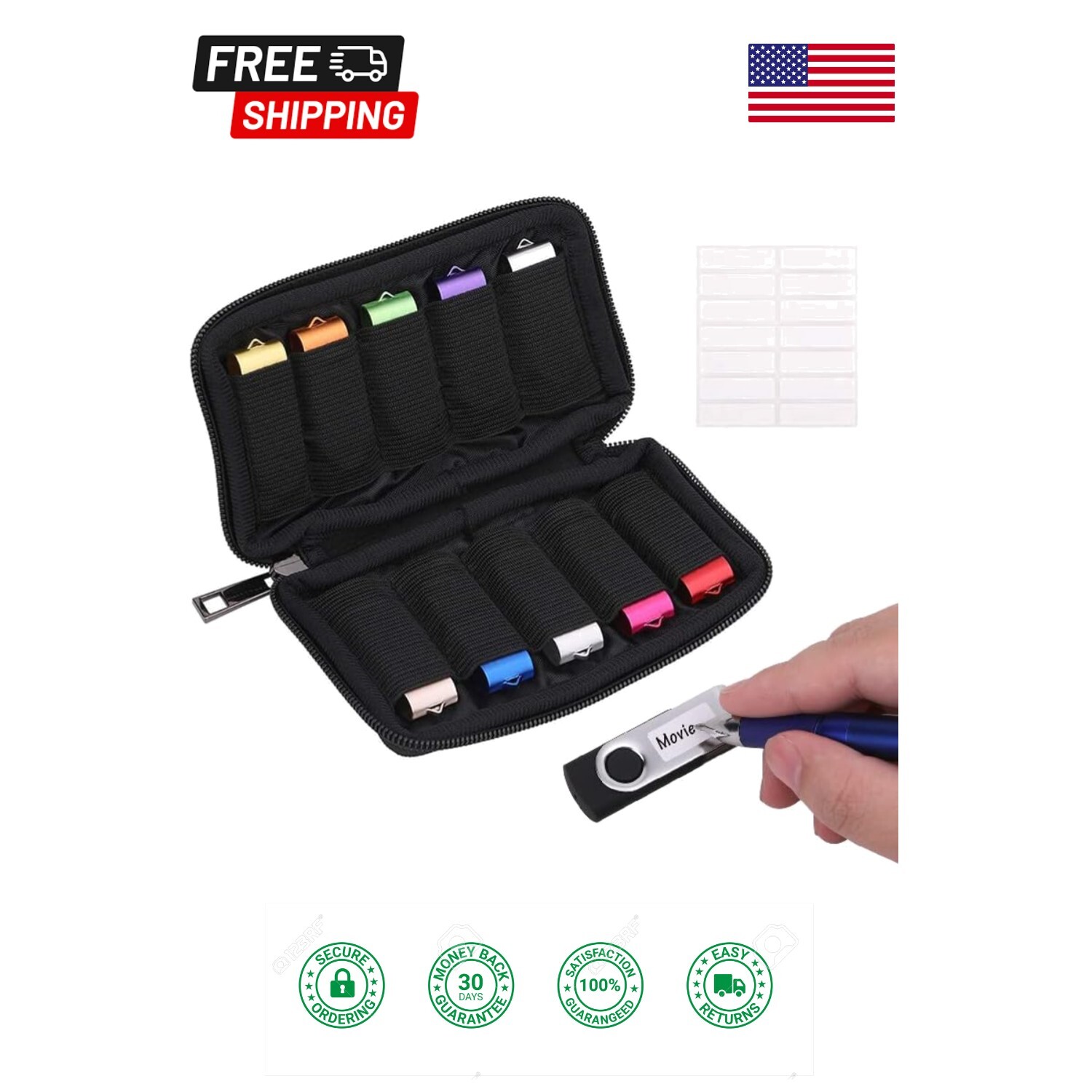 USB Flash Drive Case Soft Material Thumb Drive Holder case, USB Drive Holder ...-image