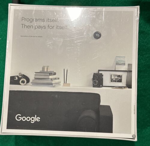 Google Nest Learning Thermostat 3d Generation New Factory Sealed T3018US Black - Picture 3 of 6