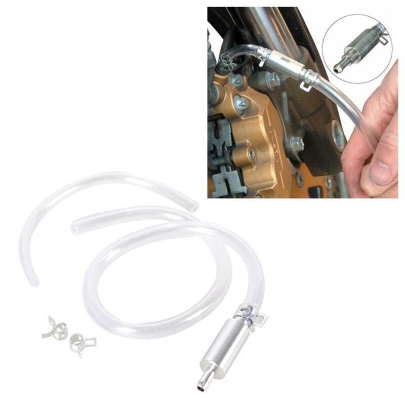 Clutch & Brake Bleeder Hose Kit With One Way Valve - Motorcycle Bleeding Tool Set