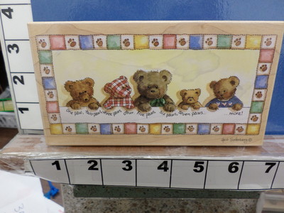 one two three four five six seven paws more saying bear NEW rubber stamp 34y