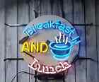 24"x24" Breakfast And Lunch Neon Sign Lamp Light Shop With Hd Vivid Printing