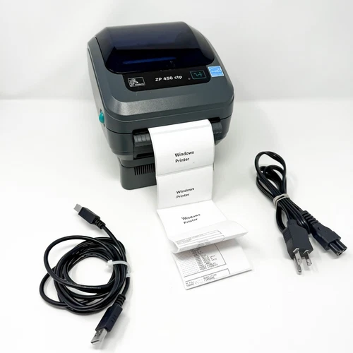 Zebra ZP450 CTP Thermal Label & Barcode Printer w/Cables USB - TESTED