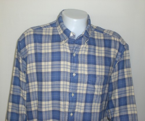 Brooks Brothers Men’s XL Sport Shirt Blue Beige Plaid Long Sleeve Button Down - Picture 3 of 9