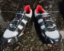 New Venzo MX Men US 13 Cycling Shoes Black Red Silver Bicycling Shoe SH-M06-47