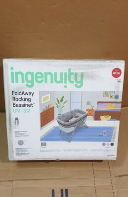 Ingenuity FoldAway Rocking Baby Bassinet Fletcher 8186 Portable