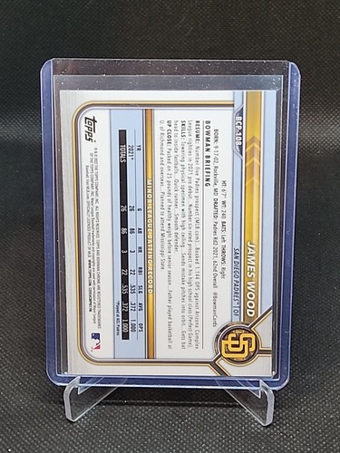 James Wood 2022 Bowman Chrome 1° - Padres Nationals #BCP-108 - Foto 2 di 2
