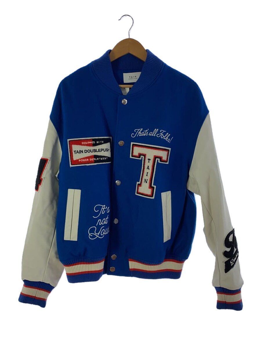 TAIN DOUBLE PUSH Stadium Jacket L Wool Blue Used | eBay TAIN DOUBLE PUSH Stadium Jacket L Wool Blue Used | eBay