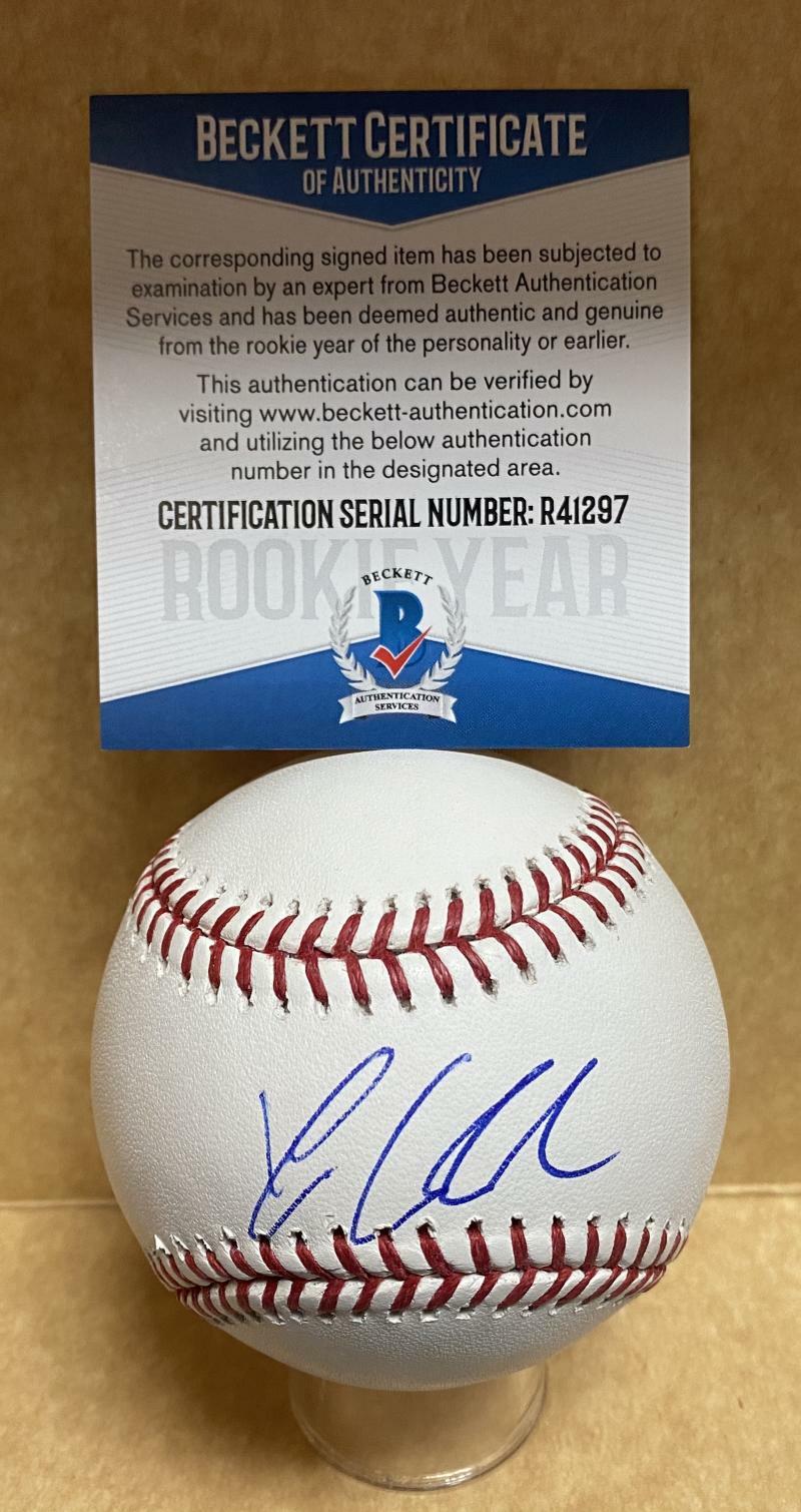 XAVIER EDWARDS TAMPA BAY RAYS ROOKIE YEAR SIGNED M.L. BASEBALL BECKETT R41297 