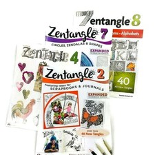Lot of 4 Zentangle Designs Books  2, 4, 7,  8