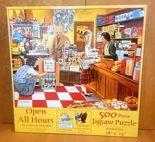 SunsOut OPEN ALL HOURS 500 pc Puzzle, 26608, Trevor Mitchell, Excellent
