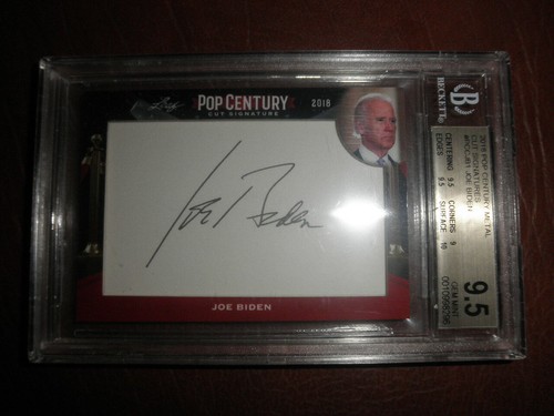 PRESIDENT JOE BIDEN 2018 Pop Century Cut Signature Auto Autograph BGS 9.5