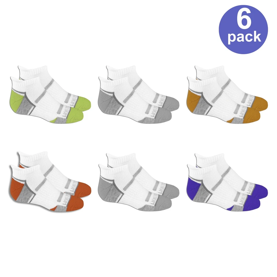 Fruit of the Loom Boys Moisture Wicking Active Low Cut Socks, White (6 Pack) - Image 3 of 4