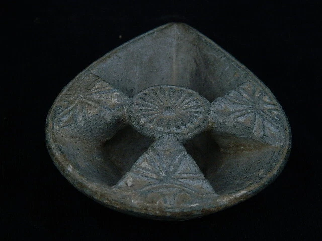 Antigua piedra de esquisto gris mapa de aceite Gandharan/Gandhara C.200 dC sin reserva #SG2225 Foto 3 de 4