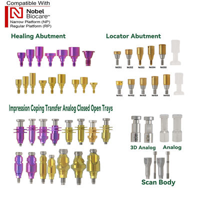 Durable Closure Caps For Nobel Healing Locator Abutments Open Closed Tray Analog