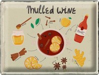 Blechschild Rezept Mulled Wine Anise Honey Apple 40X30Cm Deko Schild Tin Sign