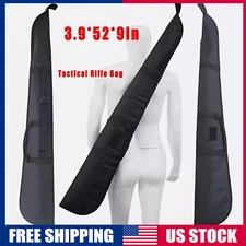 Tactical Rifle Black Bag Long Gun Padded Soft Case Hunting Storage Backpack 52"