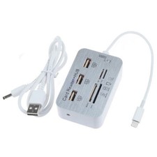 3 Port USB Hub Micro SD TF Card Reader Camera Adapter ESCE for iPad 4 iPad Mini