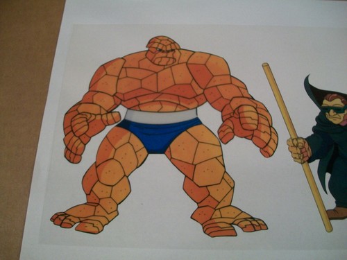 Marvel Animated Cell ~ Fantastic Four ~ The Thing & Mole Man ~ 10 1/8" x 6 5/8" - Imagen 2 de 3