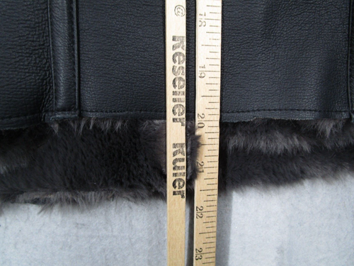 Jason Wu Jacket Women Small Black Faux Leather Full Zip Faux Fur Lined Bomber - Bild 8 von 9