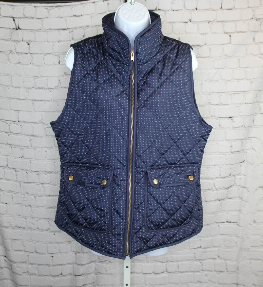 FILA Savile Row gilet giacca donna XL più blu trapuntato puffer full zip senza maniche