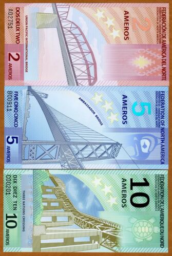 SET Federation of North America, 2;5;10 Ameros, 2011, Polymer, UNC - Picture 1 of 1