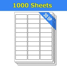 1 x 2 5/8 30000 Address Blank Shipping Adhesive Labels Compatible 2.625 x 1 30UP