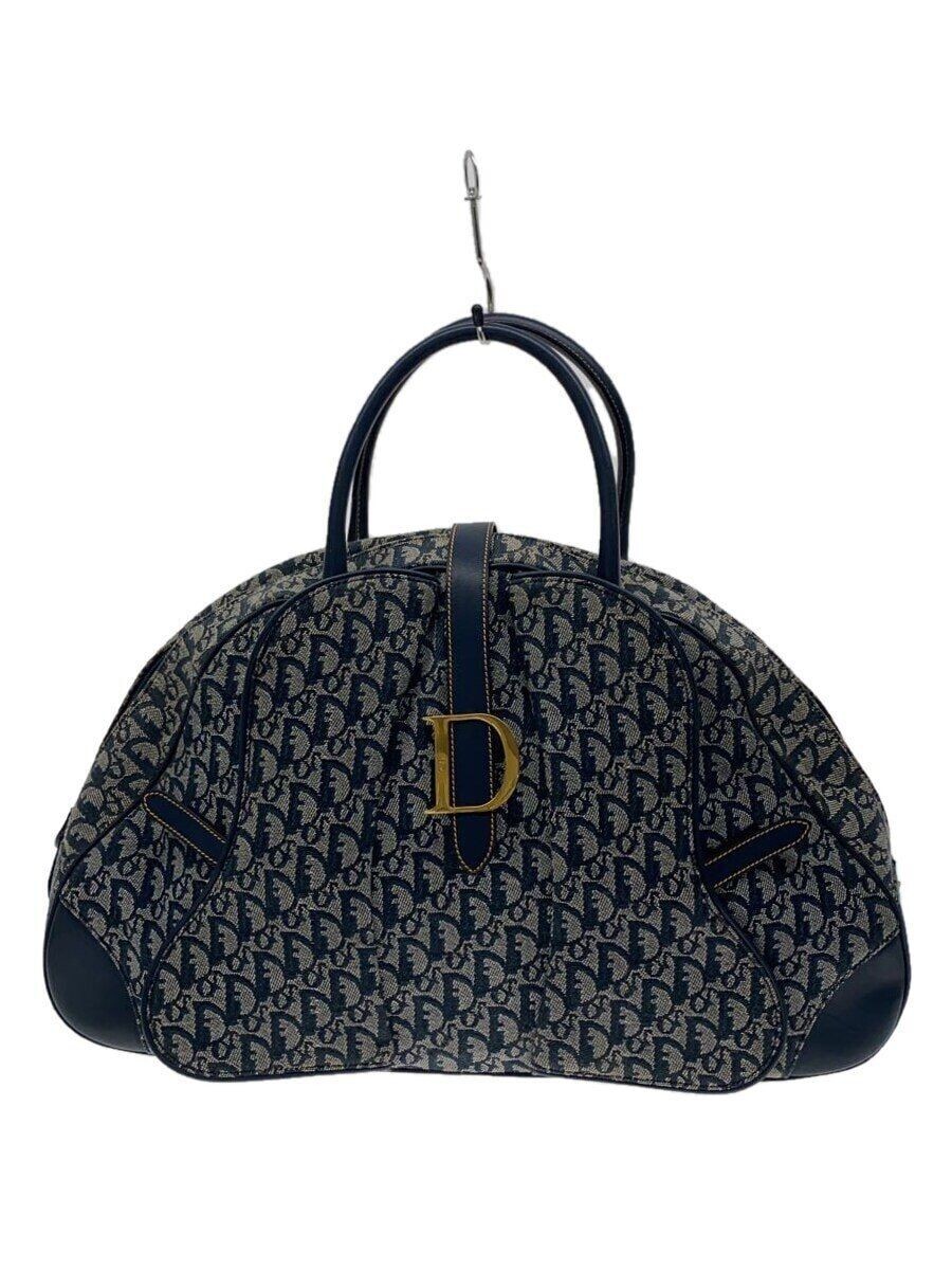Dior MA-0060 Boston Trotter Double Saddle Bag Navy Canvas Preowned