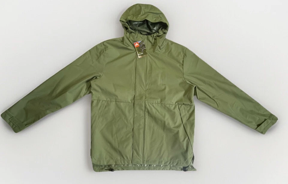 OZARK TRAIL MENS RAIN JACKET WATERPROOF MEDIUM M GREEN Quilted Lining - Image 2 of 4