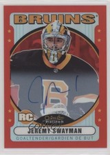2021-22 O-Pee-Chee Platinum Retro Rookies Rainbow Red Jeremy Swayman Auto 05pr