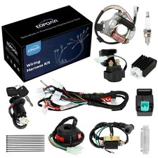Complete Wiring Harness Ignition Coil CDI Kit For 110cc 125cc ATV Quad 4 Stroke