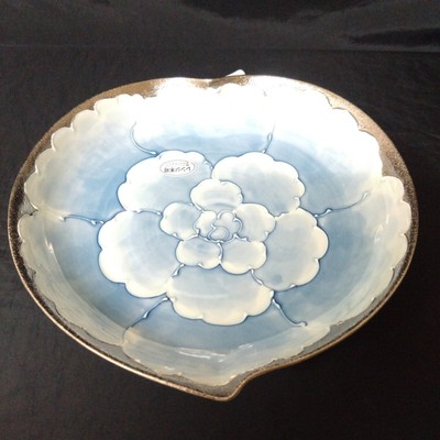 Arita Ware Bunzan Platinum Peony Apple Plate Dinner Tea Time