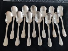 12 cuillères à glace au filet Wiskemann Chippendale métal argenté très bel état