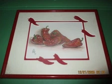 VTG Julia Crainer Red Hot Chili Peppers Frame Signed Original Art (8 x 10)